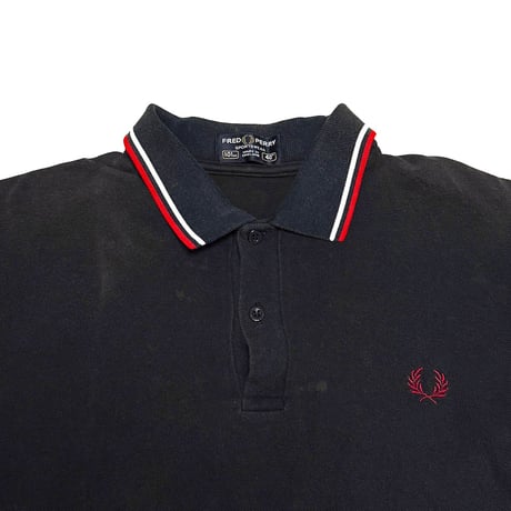 【USED】00's FRED PERRY Classic Twin Tipped Fade Black Polo Made in England
