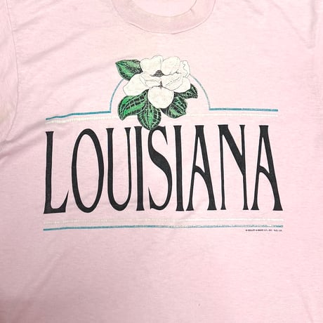 【USED】80's LOUISIANA Magnolia T-shirt Baby Pink