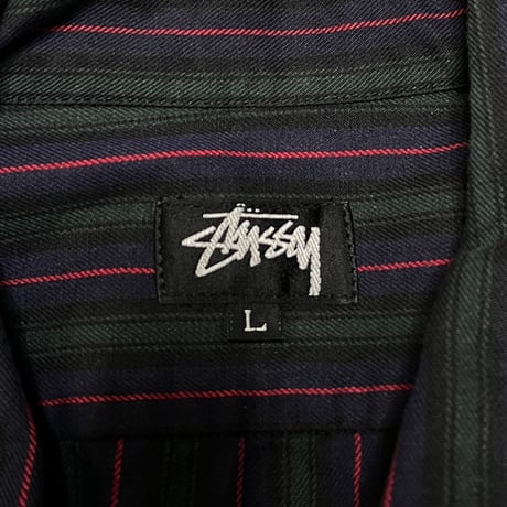 【USED】80's OLD STUSSY STRIPE OVERSIZED DRIZZLER JACKET