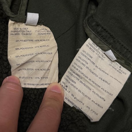 【USED】00's miu miu Dutch Army M-65 Field Jacket with Detachable Liner
