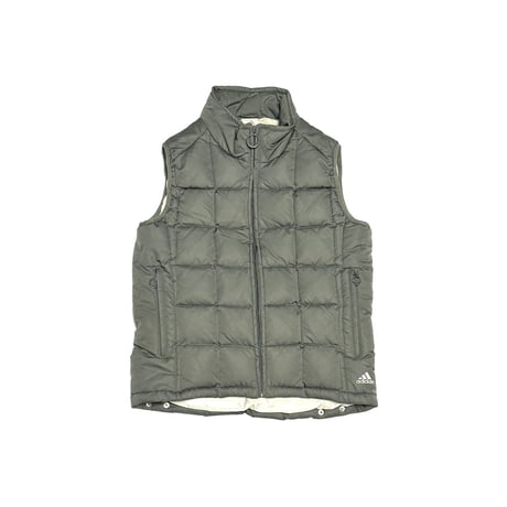 【USED】00's adidas Grid-Quilted Puffer Vest Smoky Olive