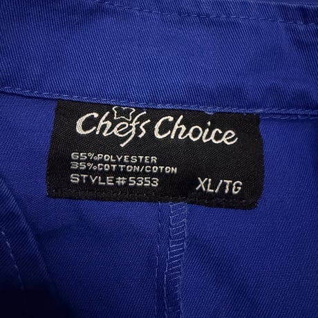 【USED】00's “APPLE PIE bakery cafe” Blue Double Breasted Chef Jacket