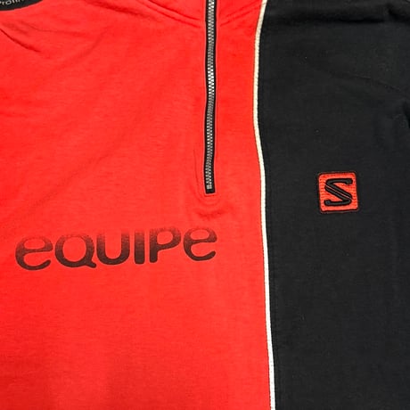 【USED】90's SALOMON "equipe" Half-Zip Cotton Cut & Sewn