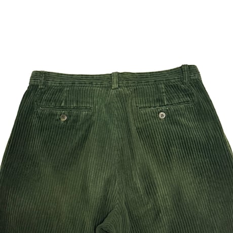【USED】90's OLD GAP Wide-Wale Corduroy Pants Green with Double Hem