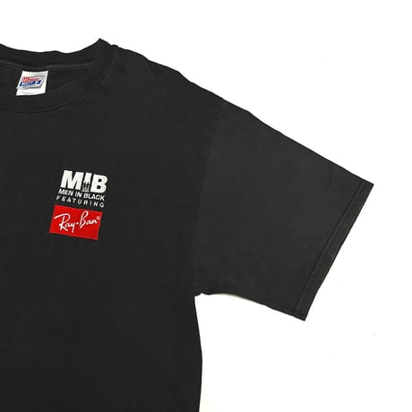 【USED】90's MEN IN BLACK x Ray-Ban Logo Embroidered T-shirt