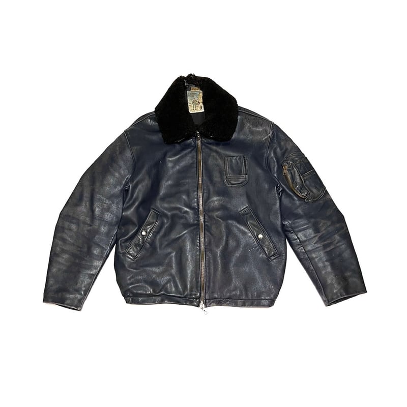 USED】70's FRENCH AIR FORCE FLIGHT LEATHER JACK USED】70's FRENCH AIR FORCE FLIGHT LEATHER JACK