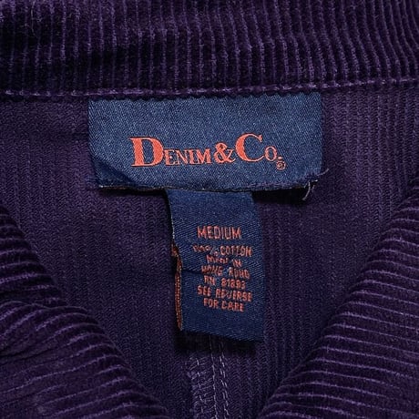 【USED】90'S DENIM & CO CORDUROY ZIP SHIRT