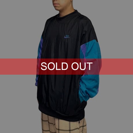 【USED】90's NIKE CREW NECK NYLON PULLOVER JACKET