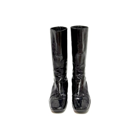 【USED】PRADA LINEA ROSSA PATENT LEATHER LONG BOOTS