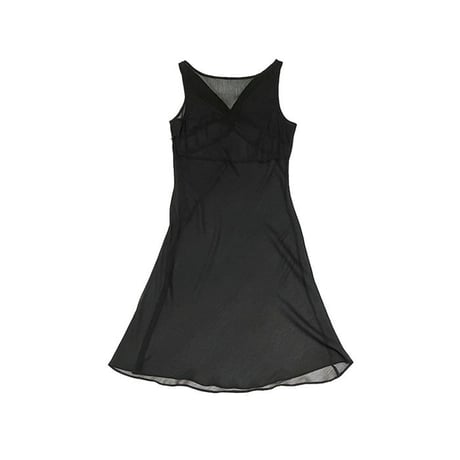 【USED】VINTAGE BLACK BIAS SHEER DRESS