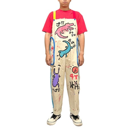 【USED】90'S HANDCRAFT & HANDPAINT OVERALLS (No.3)