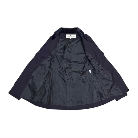 【USED】80's-90's PIERRE BALMAIN UNIFORMES Velvet-Collar Navy Wool Blend Jacket