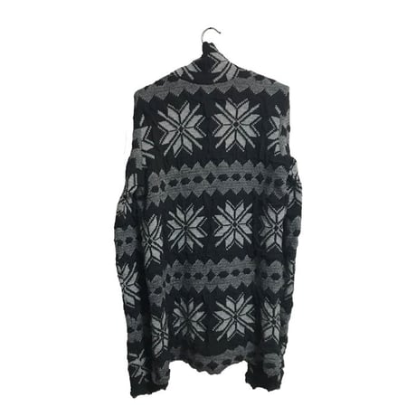【USED】RAF SIMONS 2003-2004 AW "CLOSER" OVERSIZED SNOW PATTERN HI-NECK KNIT