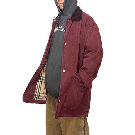 【USED】00'S BURBERRY LONDON WAXED COTTON QUILTED JACKET