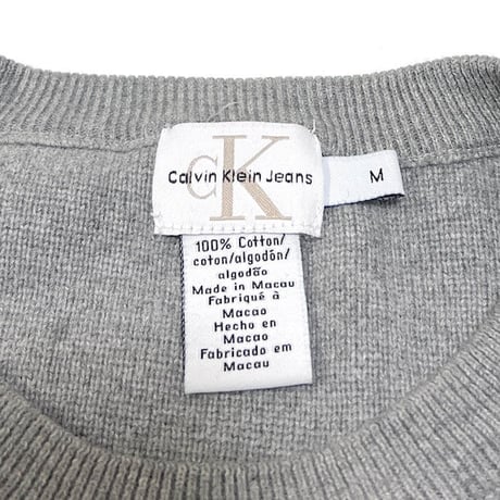 【USED】90'S-00'S CK CALVIN KLEIN LINE COTTON KNIT SWEATER