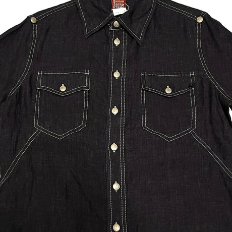 【USED】90's Gaultier Jeans LANTERN SLEEVE LINEN SHIRT BLACK