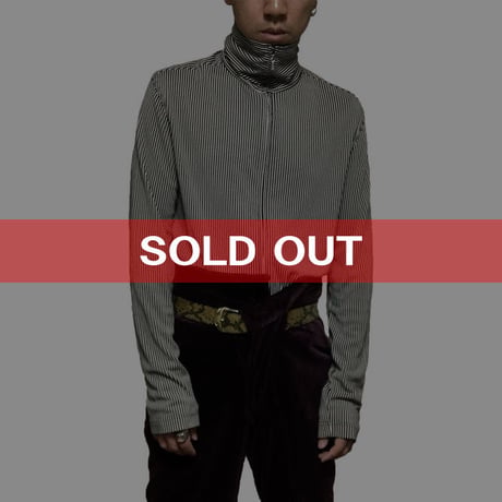 【USED】JEANPAUL GAULTIER CLASSIQUE STRIPE ZIP-UP TOP