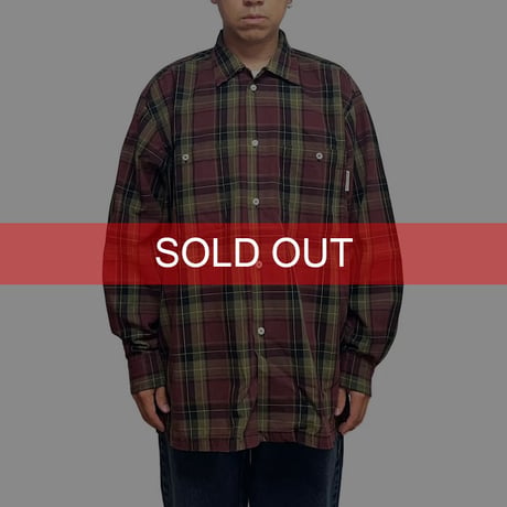 【USED】80's OLD STUSSY OVERSIZED CHECK SHIRT