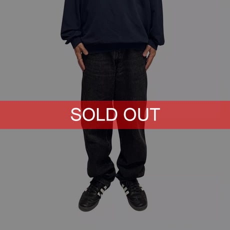【USED】80's-90's ARMANI JEANS Loose-Fit Tapered Denim Black