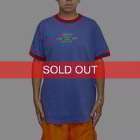 【USED】90's-00's PVC Patch Rave Ringer T-shirt