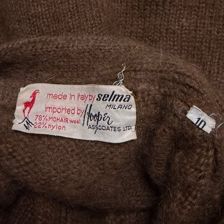 【USED】50's Hooper made in italy by selma MOHAIR CARDIGAN
