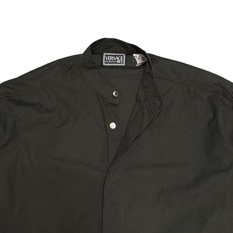【USED】90's VERSACE CLASSIC V2 BAND COLLAR SHIRT