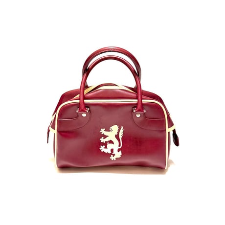 【USED】00's Pringle of Scotland Burgundy PVC Leather Mini Boston Bag