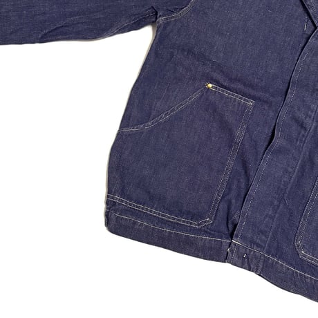 【USED】80's Euro Denim Work Jacket Classic Collar Indigo
