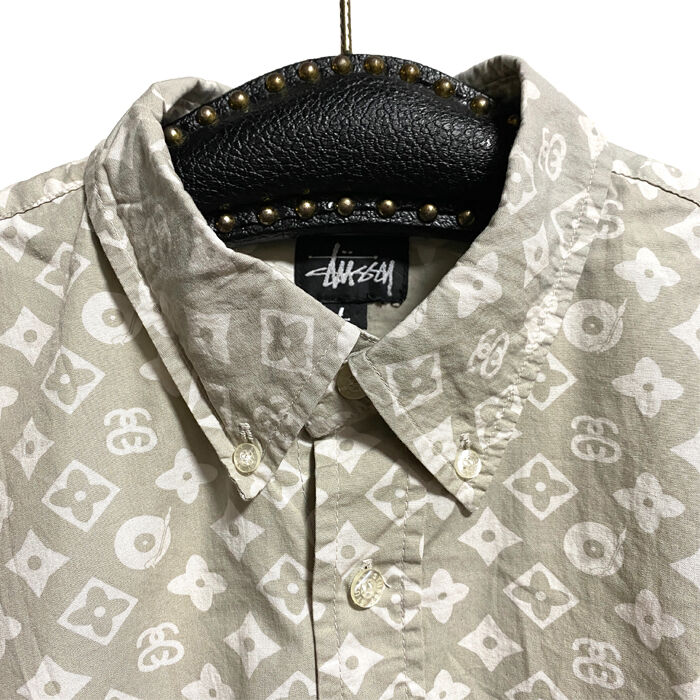 USED】80'S-90'S OLD STUSSY MONOGRAM SHIRT | KON USED】80'S-90'S OLD STUSSY MONOGRAM SHIRT | KON
