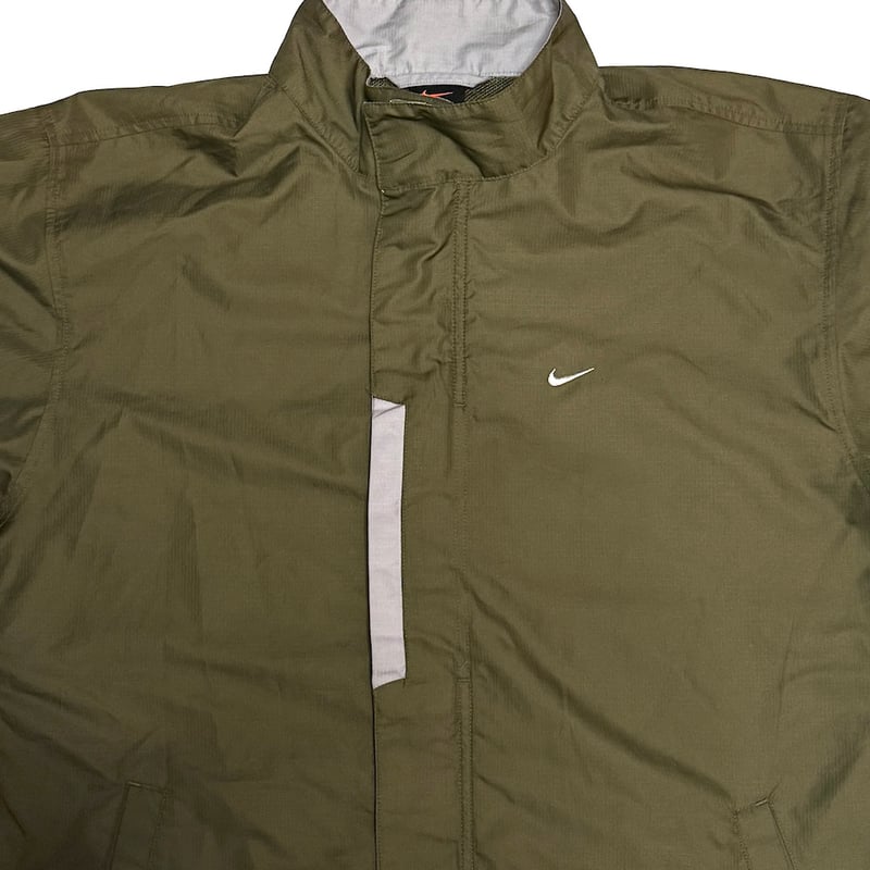 USED】00's NIKE Clima-FIT Olive Nylon Jacket Mi