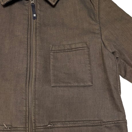 【USED】00's AJ ARMANI JEANS HEAVY COTTON DOUBLE ZIP JACKET