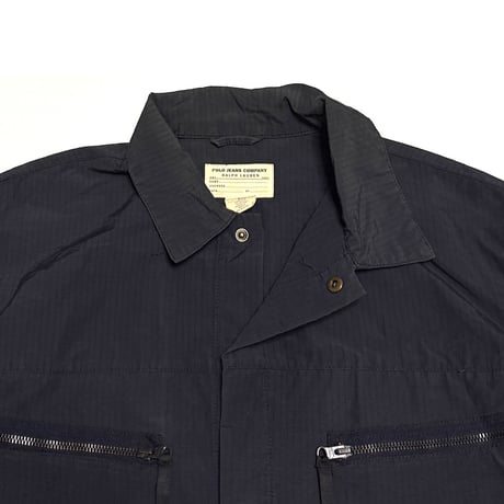 【USED】00's POLO JEANS COMPANY Ralph Lauren Packable Field Shirt Jacket Fade Black