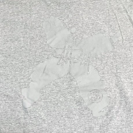 【USED】90'S STUSSY SPLASH "X" L/S T-SHIRT GRAY