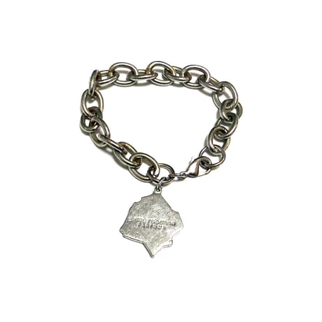 【USED】00's Paco Rabanne PARFUMS “Black XS for Her” Rose Charm Metal Chain Bracelet