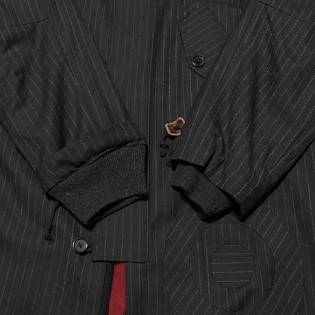 【USED】90'S FAKE LONDON PINSTRIPE FISHTAIL PARKA
