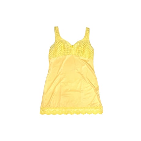 【USED】60's Schiesser S-line LINGERIE SLIP MINI DRESS YELLOW