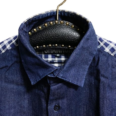 【USED】CHRISTOPHER SHANNON DENIM × CHECK SHIRT