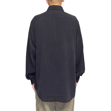 【USED】90's Bobby Chan SILK SHIRT SLATE BLACK