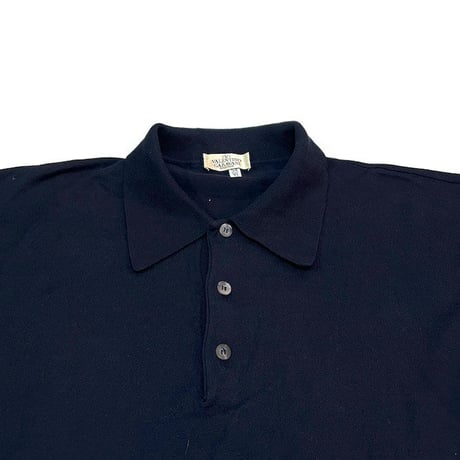 【USED】90'S VALENTINO GARAVANI COTTON KNIT L/S POLO SHIRT