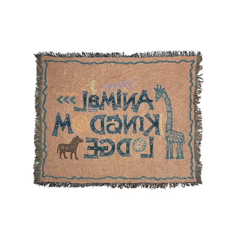【USED】Vintage DISNEY Animal Kingdom Lodge Woven Blanket