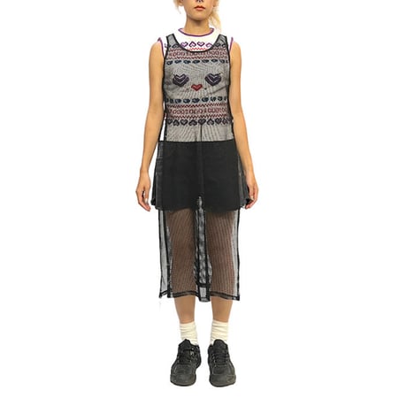 【USED】00'S Papaya MESH TANK DRESS