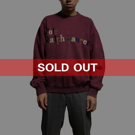 【USED】90'S POLO BY RALPH LAUREN EMBROIDERED SWEATSHIRT
