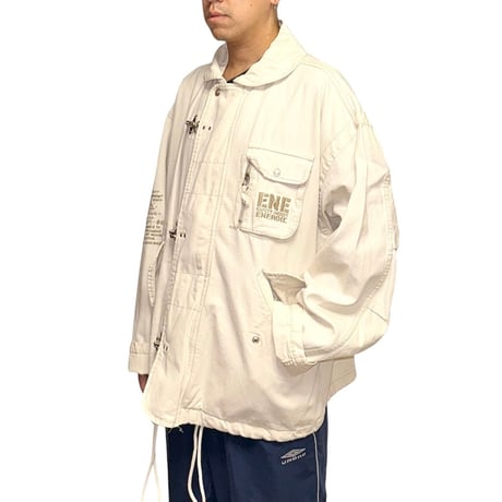 【USED】90's ENERGIE FIREMAN DESIGN COTTON JACKET IVORY