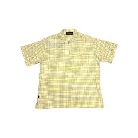 【USED】00's VANS HALF ZIP CHECK SHIRT YELLOW