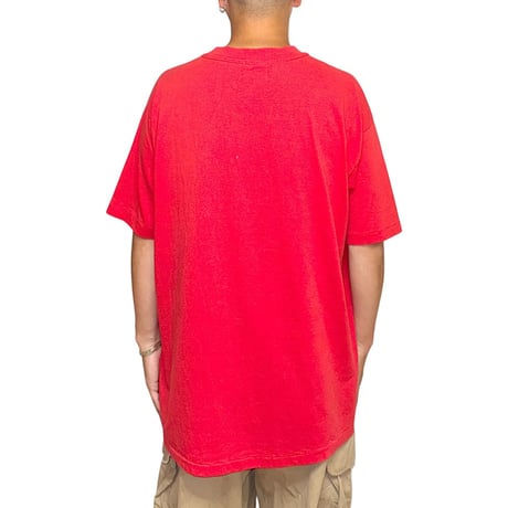 【USED】80's-90's Red Warrior Tribal Print T-shirt