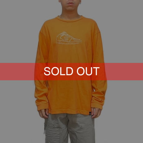 【USED】90'S-00'S STUSSY AIR FORCE 1 EMBROIDERY L/S T-SHIRT