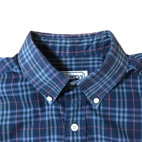 【USED】90'S BURBERRYS CHECK S/S SHIRT NAVY