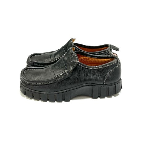 【USED】90'S EURO MINOR LABEL PLATFORM LEATHER LOAFERS