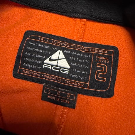 【USED】90's NIKE ACG Thermal Layer 2 Orange Fleece Jacket
