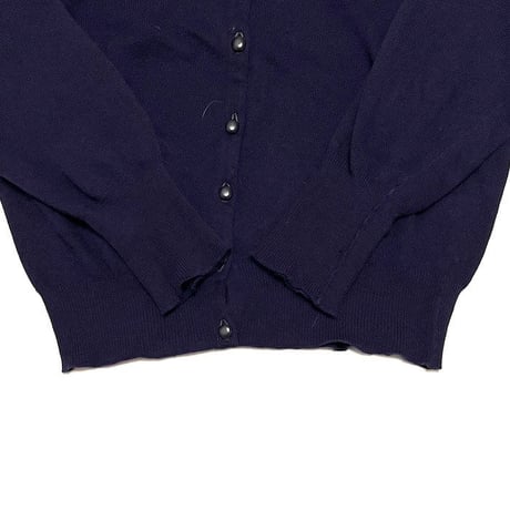 【USED】70'S COVERED BUTTON KNIT CARDIGAN NAVY